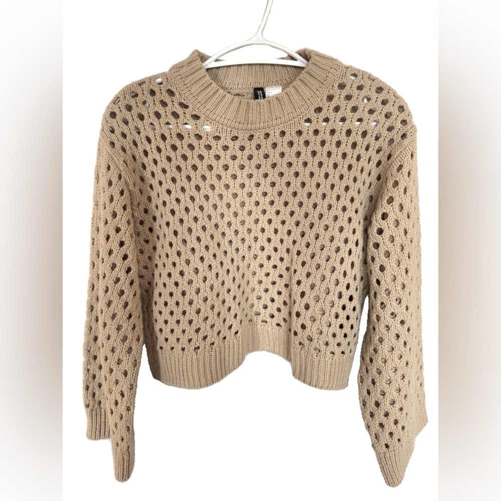 H&M Beige Hole-Knit Sweater